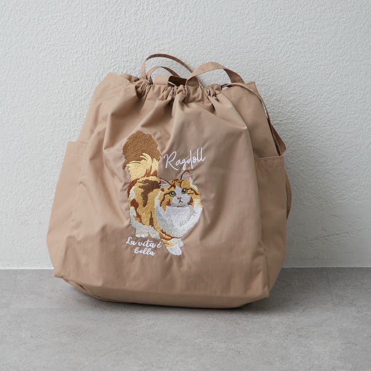 ベージュ | 【Web限定】アニマル刺繍巾着トート | RMAF　NICE CLAUP / OLIVE des OLIVE