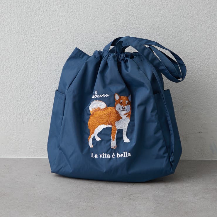 ネイビー | 【Web限定】アニマル刺繍巾着トート | RMAF　NICE CLAUP / OLIVE des OLIVE