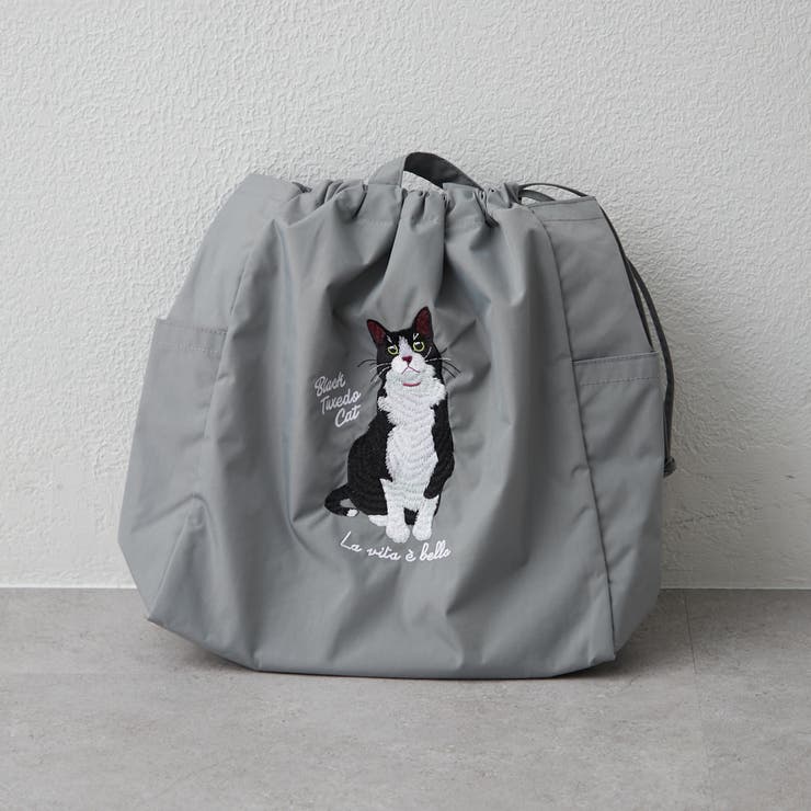 グレー系 | 【Web限定】アニマル刺繍巾着トート | RMAF　NICE CLAUP / OLIVE des OLIVE