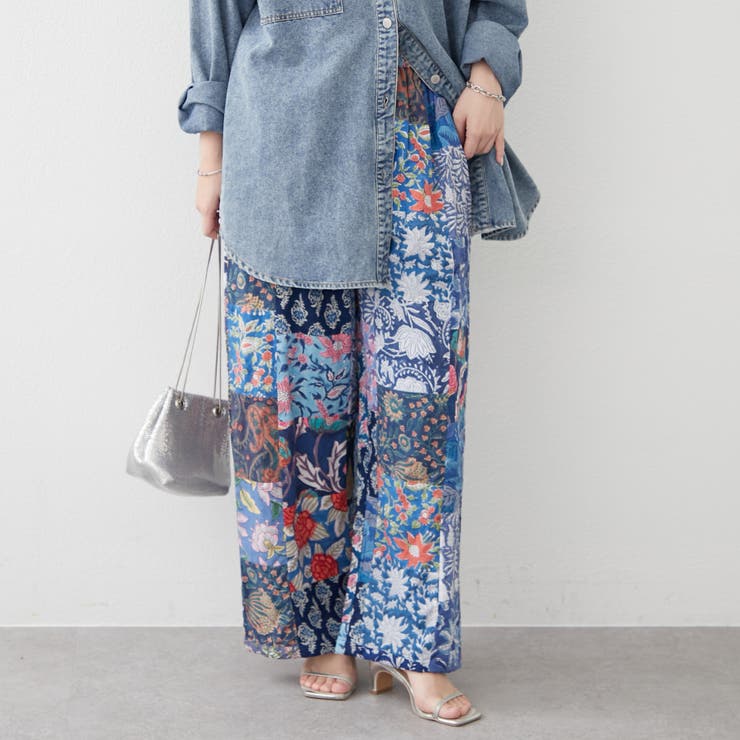 【nane】さらっと快適 インド綿 パッチワークパンツ | RMAF　NICE CLAUP / OLIVE des OLIVE | 詳細画像1 