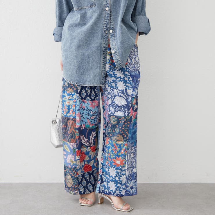 【nane】さらっと快適 インド綿 パッチワークパンツ | RMAF　NICE CLAUP / OLIVE des OLIVE | 詳細画像3 