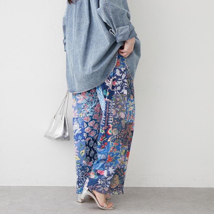 【nane】さらっと快適 インド綿 パッチワークパンツ | RMAF　NICE CLAUP / OLIVE des OLIVE | 詳細画像6 