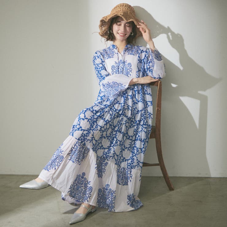 【nane】インド綿 総柄ワンピース | RMAF　NICE CLAUP / OLIVE des OLIVE | 詳細画像11 