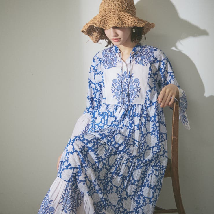 【nane】インド綿 総柄ワンピース | RMAF　NICE CLAUP / OLIVE des OLIVE | 詳細画像12 