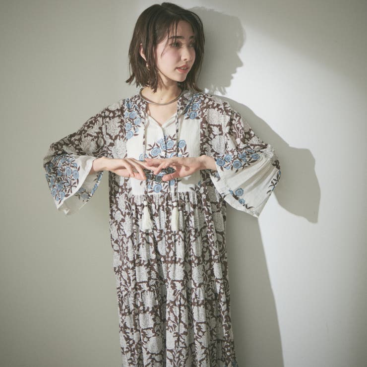 【nane】インド綿 総柄ワンピース | RMAF　NICE CLAUP / OLIVE des OLIVE | 詳細画像22 