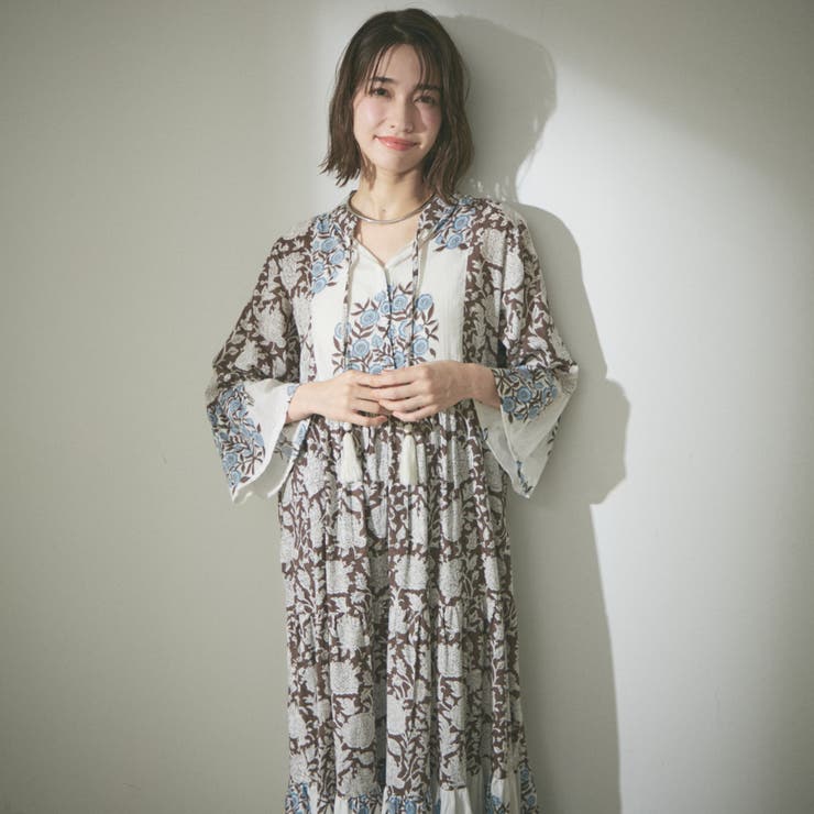 【nane】インド綿 総柄ワンピース | RMAF　NICE CLAUP / OLIVE des OLIVE | 詳細画像24 