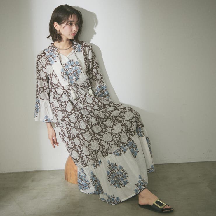 【nane】インド綿 総柄ワンピース | RMAF　NICE CLAUP / OLIVE des OLIVE | 詳細画像27 