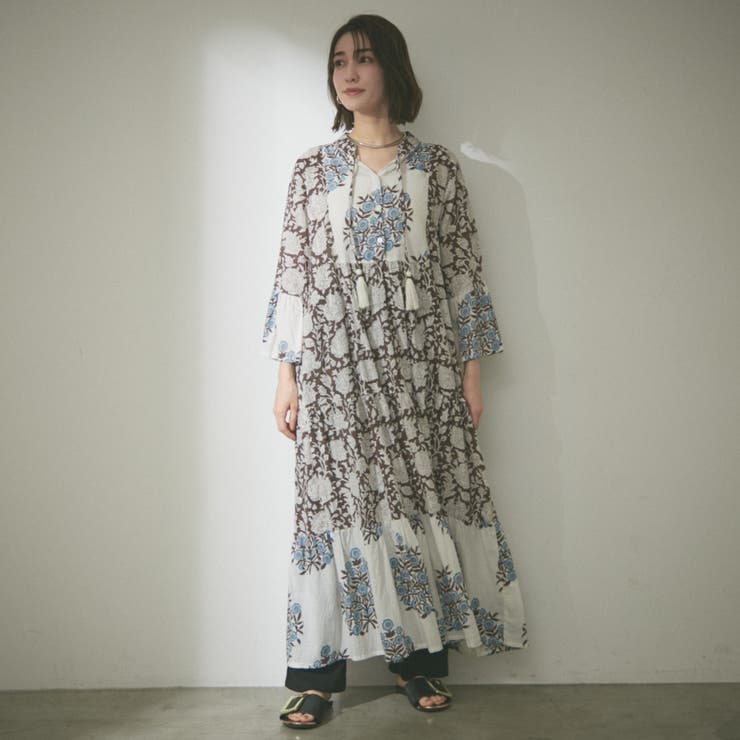 【nane】インド綿 総柄ワンピース | RMAF　NICE CLAUP / OLIVE des OLIVE | 詳細画像28 