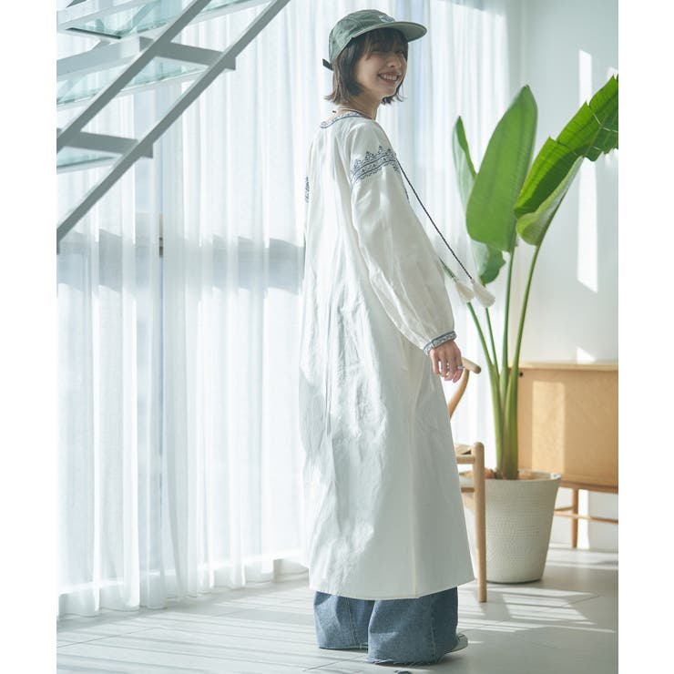 【nane】刺繍前あきワンピース | RMAF　NICE CLAUP / OLIVE des OLIVE | 詳細画像6 