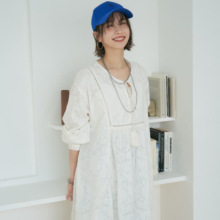 【nane】インド綿 ジャガードレースワンピース | RMAF　NICE CLAUP / OLIVE des OLIVE | 詳細画像1 