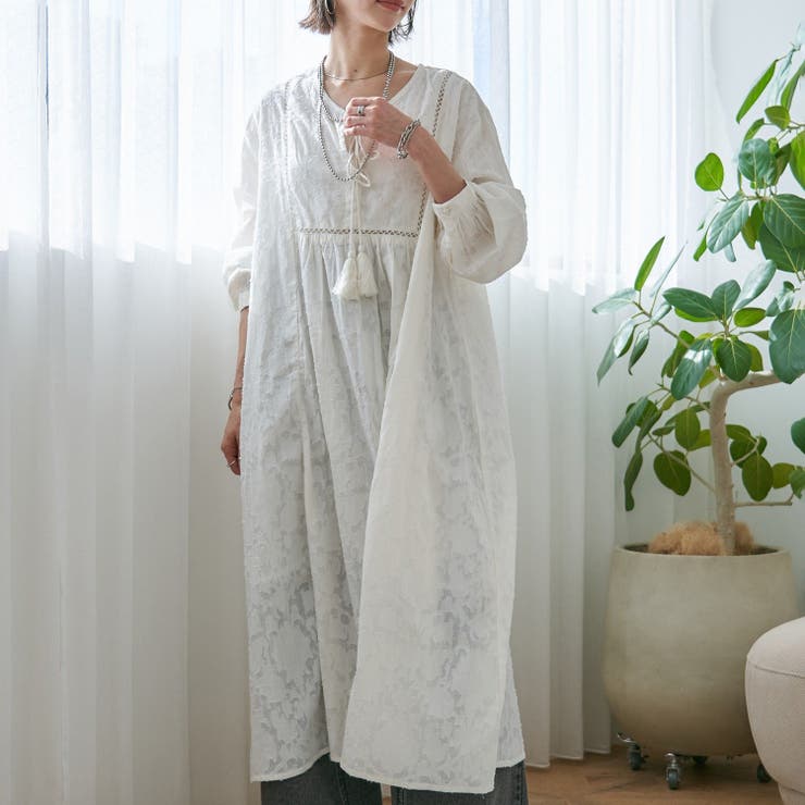 【nane】インド綿 ジャガードレースワンピース | RMAF　NICE CLAUP / OLIVE des OLIVE | 詳細画像10 