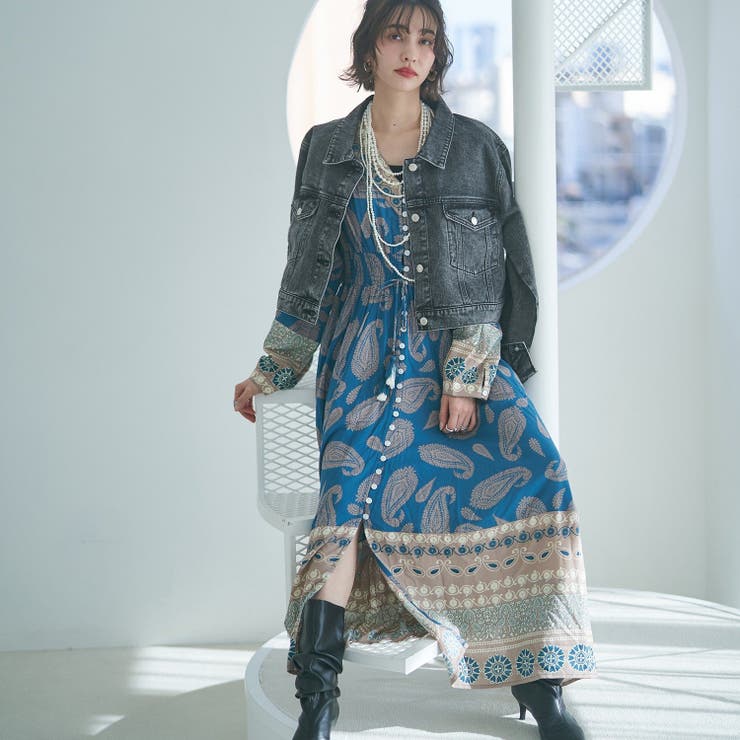 【nane】エスニック柄ワンピース | RMAF　NICE CLAUP / OLIVE des OLIVE | 詳細画像6 