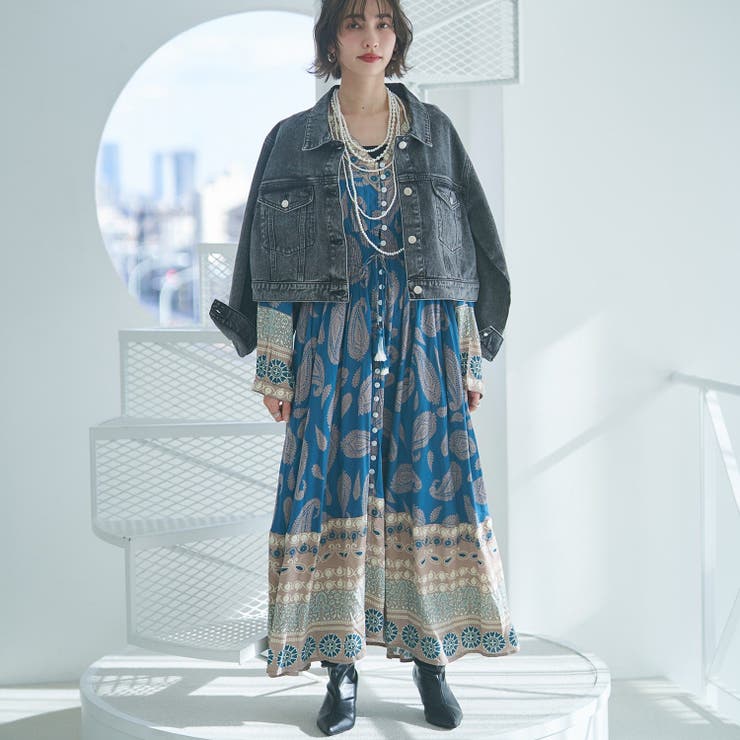 【nane】エスニック柄ワンピース | RMAF　NICE CLAUP / OLIVE des OLIVE | 詳細画像8 