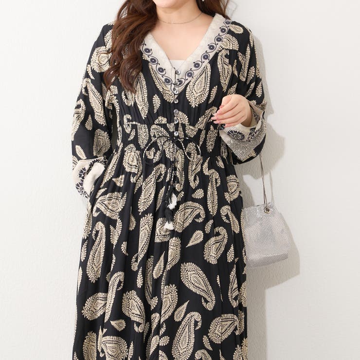 【nane】エスニック柄ワンピース | RMAF　NICE CLAUP / OLIVE des OLIVE | 詳細画像12 