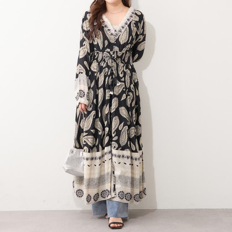 【nane】エスニック柄ワンピース | RMAF　NICE CLAUP / OLIVE des OLIVE | 詳細画像1 