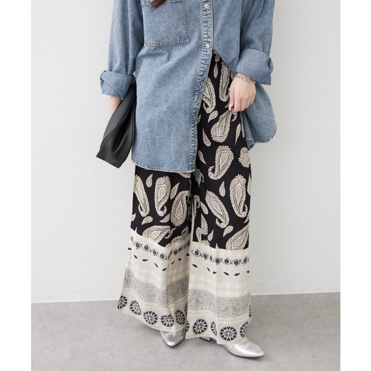 ブラック | 【nane】エスニック柄パンツ | RMAF　NICE CLAUP / OLIVE des OLIVE