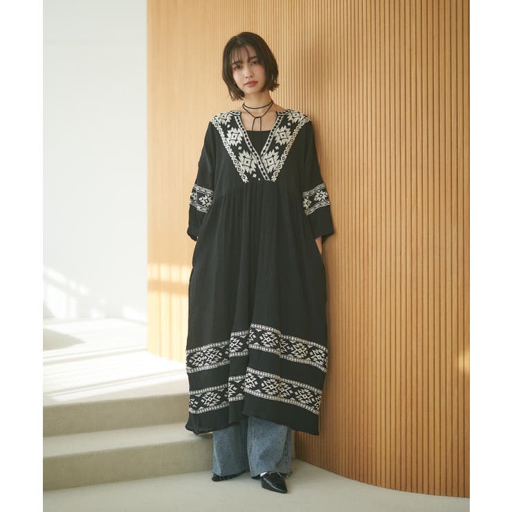 【NAO】エスニック刺繍ワンピース | RMAF　NICE CLAUP / OLIVE des OLIVE | 詳細画像7 