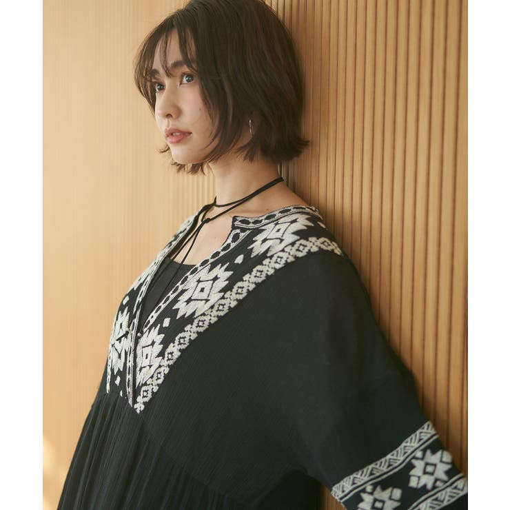 【NAO】エスニック刺繍ワンピース | RMAF　NICE CLAUP / OLIVE des OLIVE | 詳細画像8 