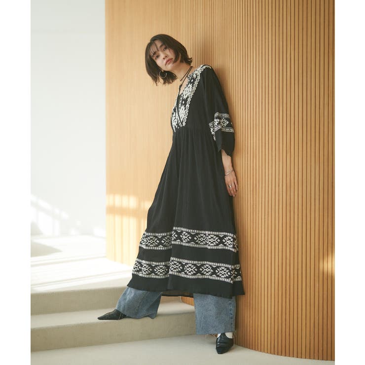 【NAO】エスニック刺繍ワンピース | RMAF　NICE CLAUP / OLIVE des OLIVE | 詳細画像2 