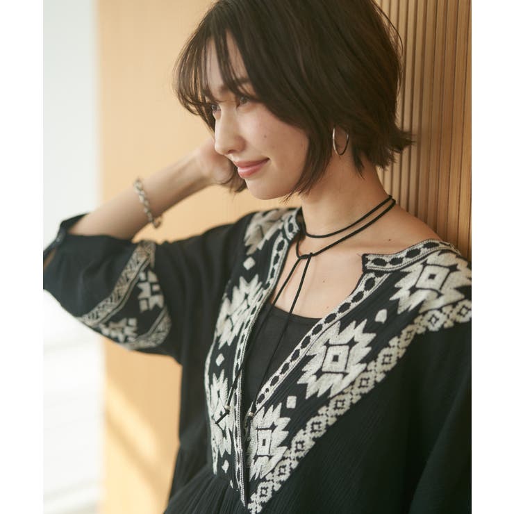 【NAO】エスニック刺繍ワンピース | RMAF　NICE CLAUP / OLIVE des OLIVE | 詳細画像6 