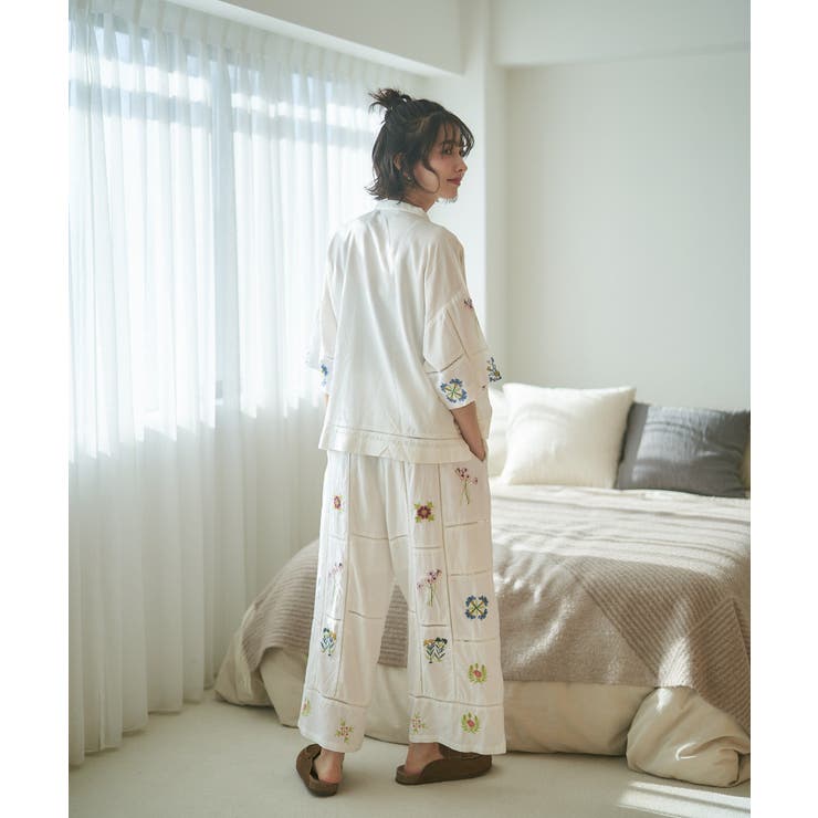 【nane】セットアップ対応 刺繍パンツ | RMAF　NICE CLAUP / OLIVE des OLIVE | 詳細画像8 