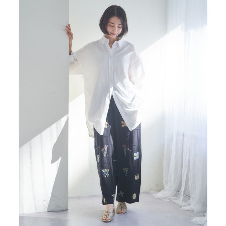 【nane】セットアップ対応 刺繍パンツ | RMAF　NICE CLAUP / OLIVE des OLIVE | 詳細画像13 