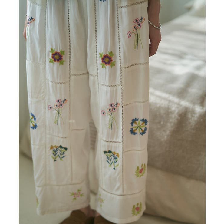 【nane】セットアップ対応 刺繍パンツ | RMAF　NICE CLAUP / OLIVE des OLIVE | 詳細画像3 