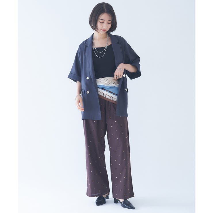 【nane】軽やかインド綿 ドット柄刺繍パンツ | RMAF　NICE CLAUP / OLIVE des OLIVE | 詳細画像8 