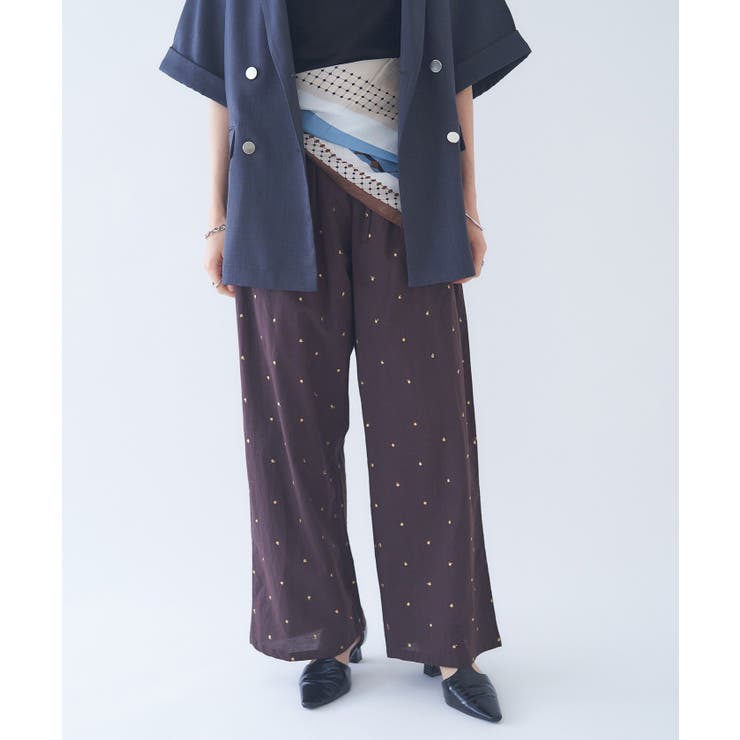 【nane】軽やかインド綿 ドット柄刺繍パンツ | RMAF　NICE CLAUP / OLIVE des OLIVE | 詳細画像5 