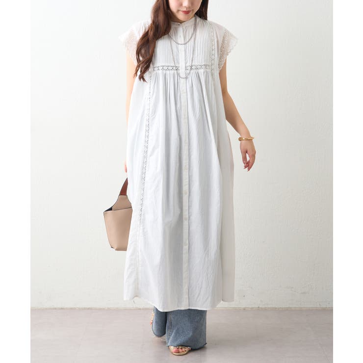 【NAO】ピンタック袖レース前釦ワンピース | RMAF　NICE CLAUP / OLIVE des OLIVE | 詳細画像4 