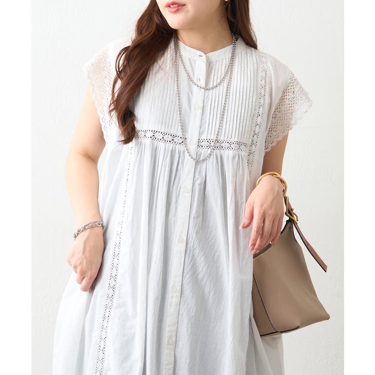 【NAO】ピンタック袖レース前釦ワンピース | RMAF　NICE CLAUP / OLIVE des OLIVE | 詳細画像9 