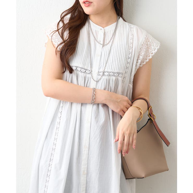 【NAO】ピンタック袖レース前釦ワンピース | RMAF　NICE CLAUP / OLIVE des OLIVE | 詳細画像2 