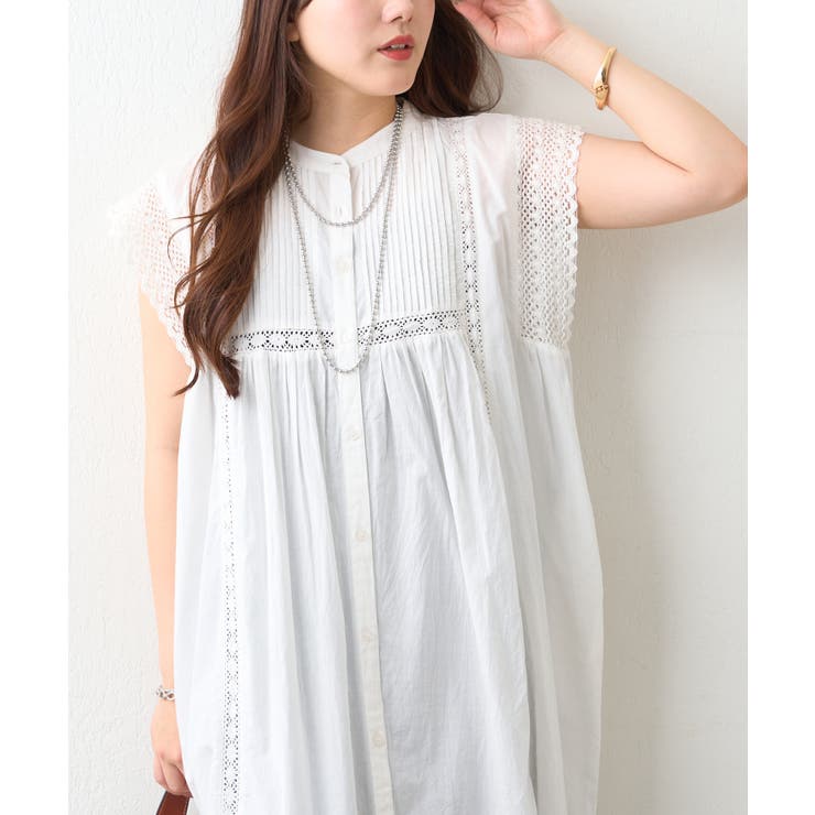 【NAO】ピンタック袖レース前釦ワンピース | RMAF　NICE CLAUP / OLIVE des OLIVE | 詳細画像3 