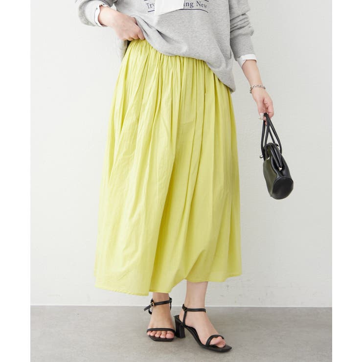 【NAO】コットン素材で快適 ギャザースカート | RMAF　NICE CLAUP / OLIVE des OLIVE | 詳細画像3 