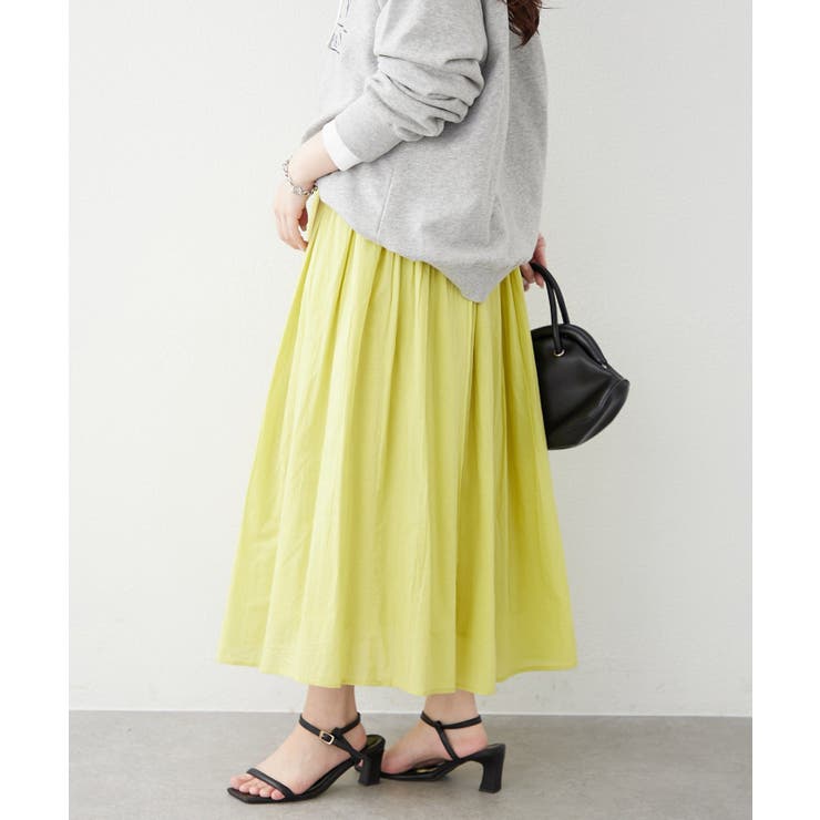 【NAO】コットン素材で快適 ギャザースカート | RMAF　NICE CLAUP / OLIVE des OLIVE | 詳細画像4 