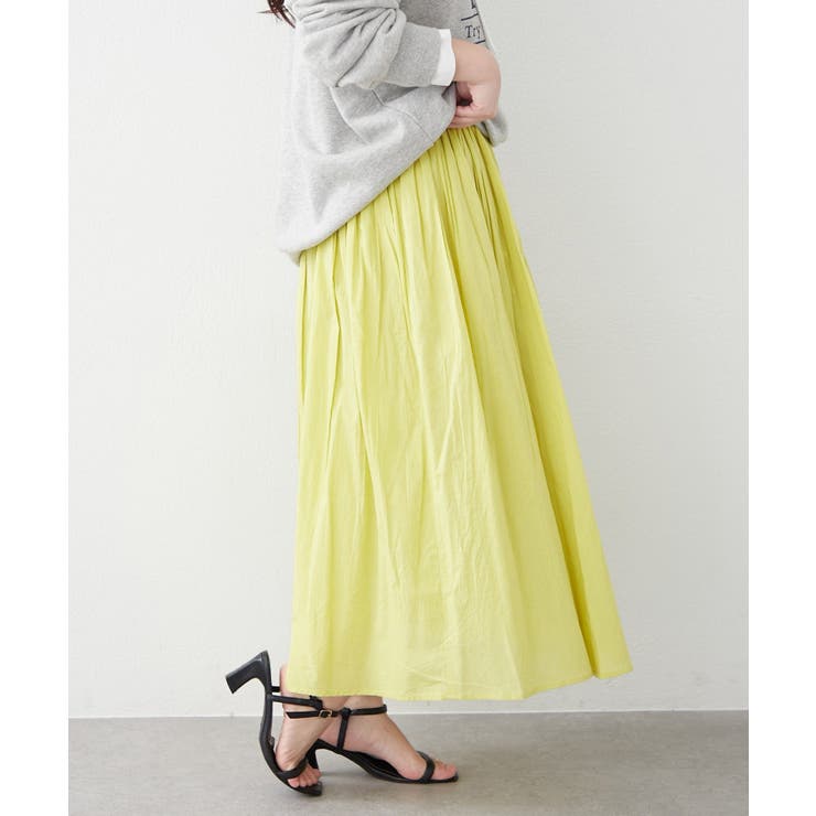 イエロー | 【NAO】コットン素材で快適 ギャザースカート | RMAF　NICE CLAUP / OLIVE des OLIVE