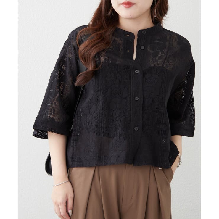 ブラック | 【NAO】フラワーレースブラウス | RMAF　NICE CLAUP / OLIVE des OLIVE