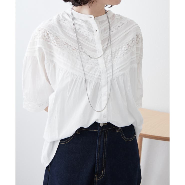 【NAO】ピンタックレース前釦ブラウス | RMAF　NICE CLAUP / OLIVE des OLIVE | 詳細画像2 