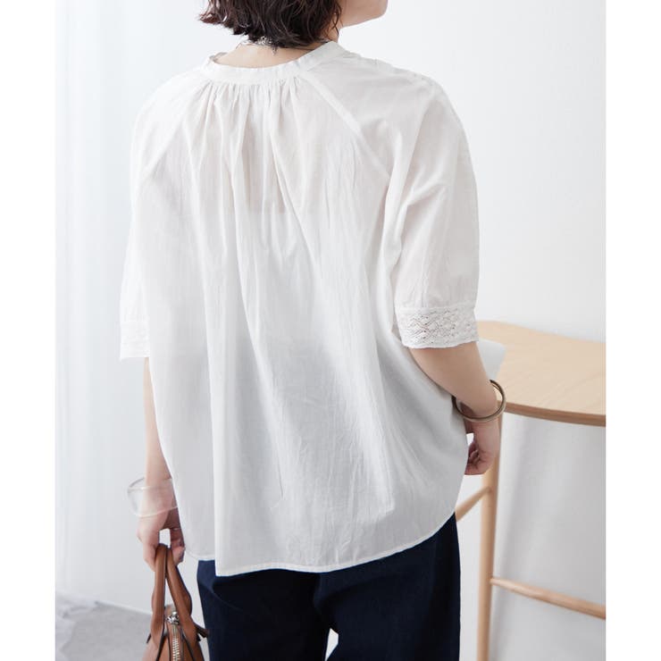 【NAO】ピンタックレース前釦ブラウス | RMAF　NICE CLAUP / OLIVE des OLIVE | 詳細画像5 