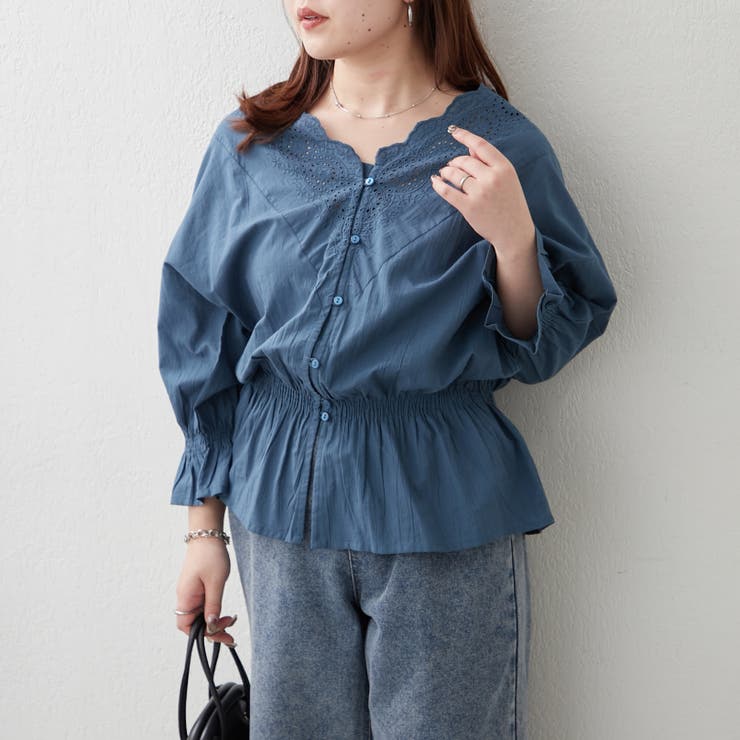 【NAO】シャーリングスカラップレースブラウス | RMAF　NICE CLAUP / OLIVE des OLIVE | 詳細画像3 