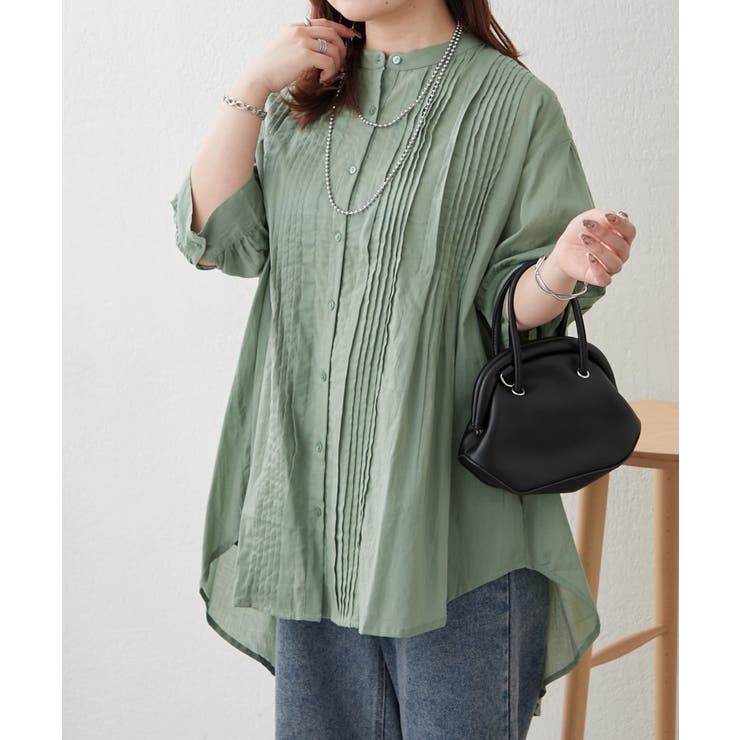 カーキ | 【NAO】ピンタックブラウス | RMAF　NICE CLAUP / OLIVE des OLIVE