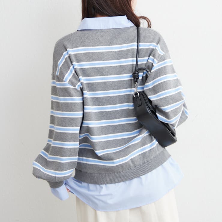 【nane】シャツドッキングニット | RMAF　NICE CLAUP / OLIVE des OLIVE | 詳細画像7 