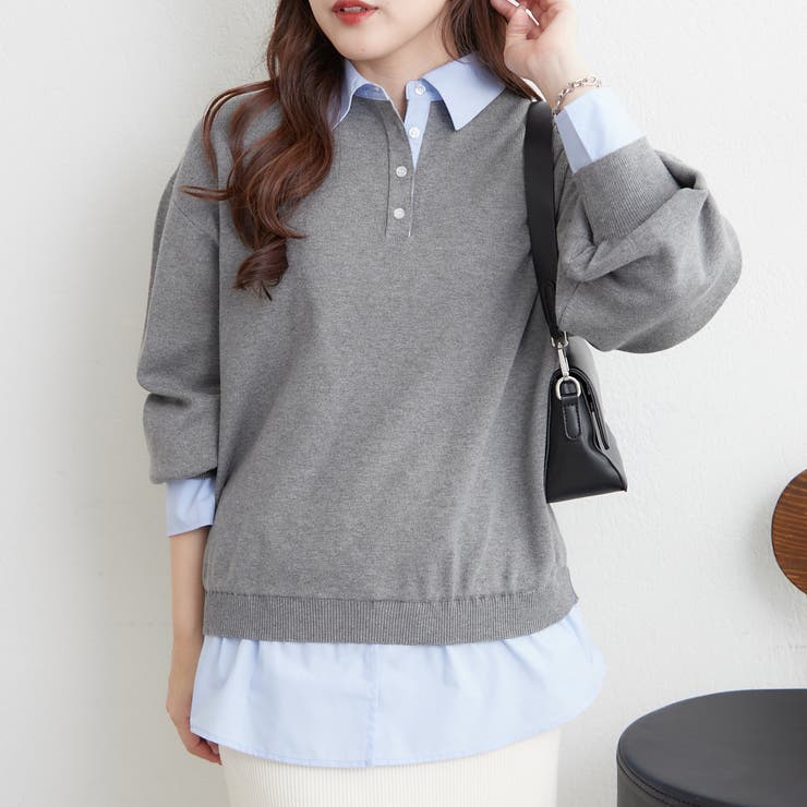 【nane】シャツドッキングニット | RMAF　NICE CLAUP / OLIVE des OLIVE | 詳細画像15 