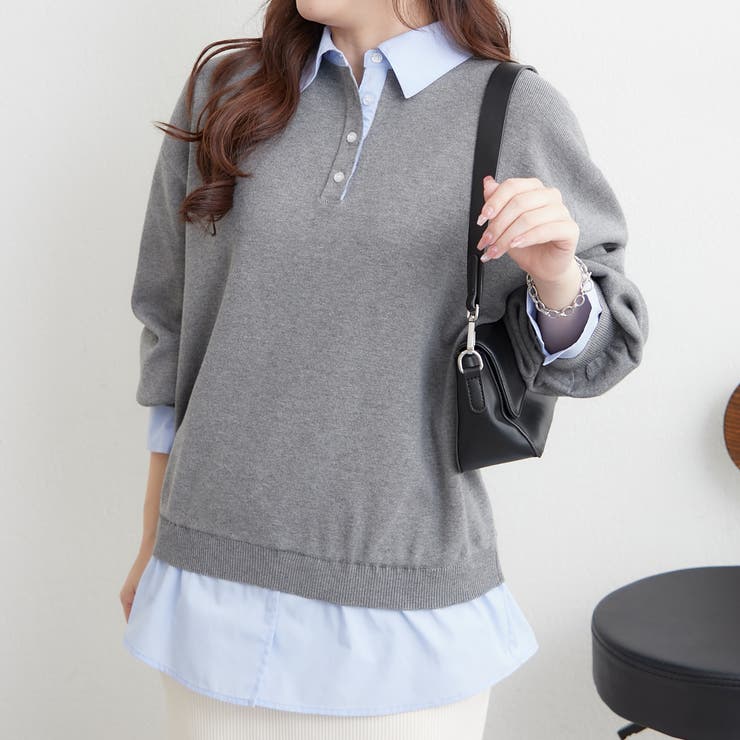 【nane】シャツドッキングニット | RMAF　NICE CLAUP / OLIVE des OLIVE | 詳細画像16 