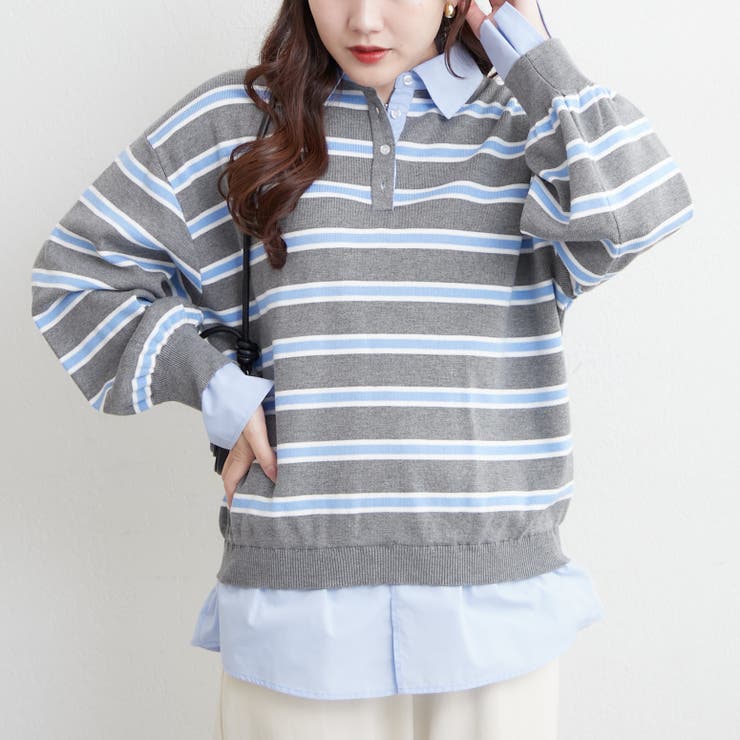 【nane】シャツドッキングニット | RMAF　NICE CLAUP / OLIVE des OLIVE | 詳細画像4 