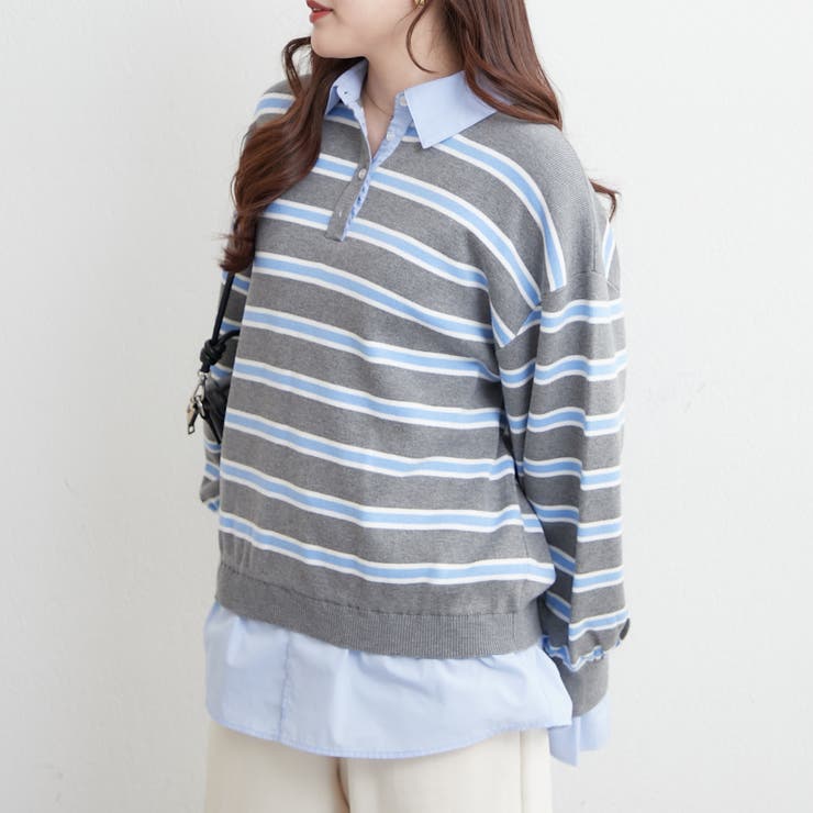 【nane】シャツドッキングニット | RMAF　NICE CLAUP / OLIVE des OLIVE | 詳細画像5 