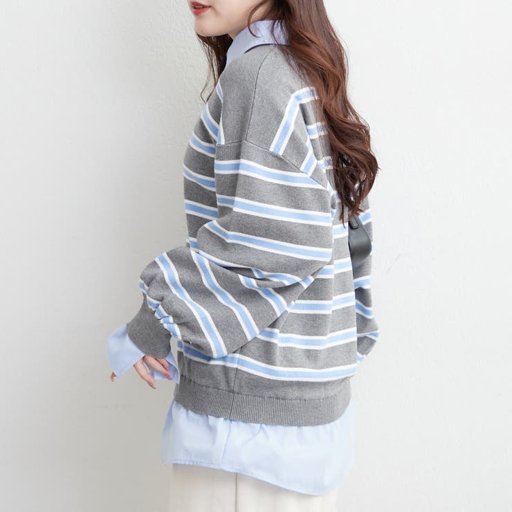 【nane】シャツドッキングニット | RMAF　NICE CLAUP / OLIVE des OLIVE | 詳細画像6 