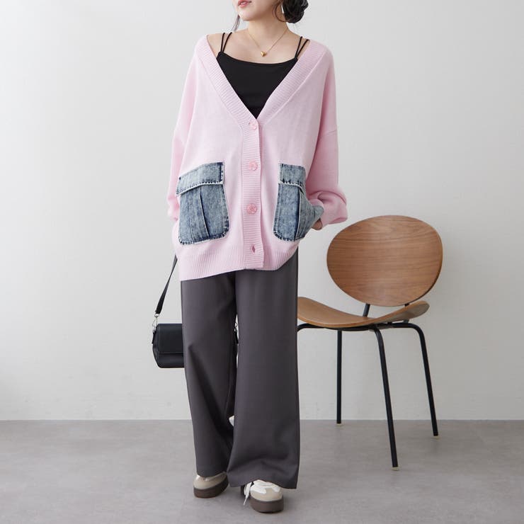 【Web限定】デニムポケットVカーディガン | RMAF　NICE CLAUP / OLIVE des OLIVE | 詳細画像8 