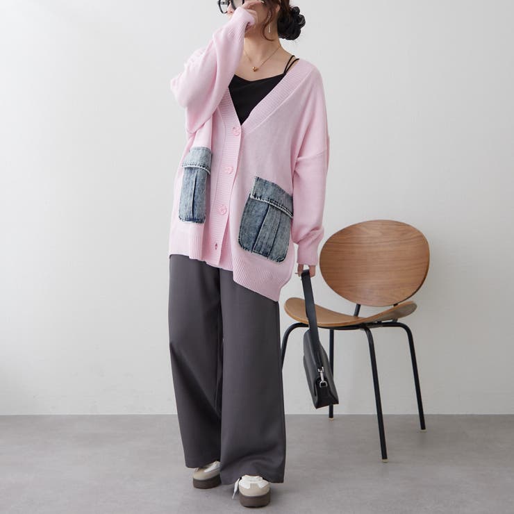 【Web限定】デニムポケットVカーディガン | RMAF　NICE CLAUP / OLIVE des OLIVE | 詳細画像9 