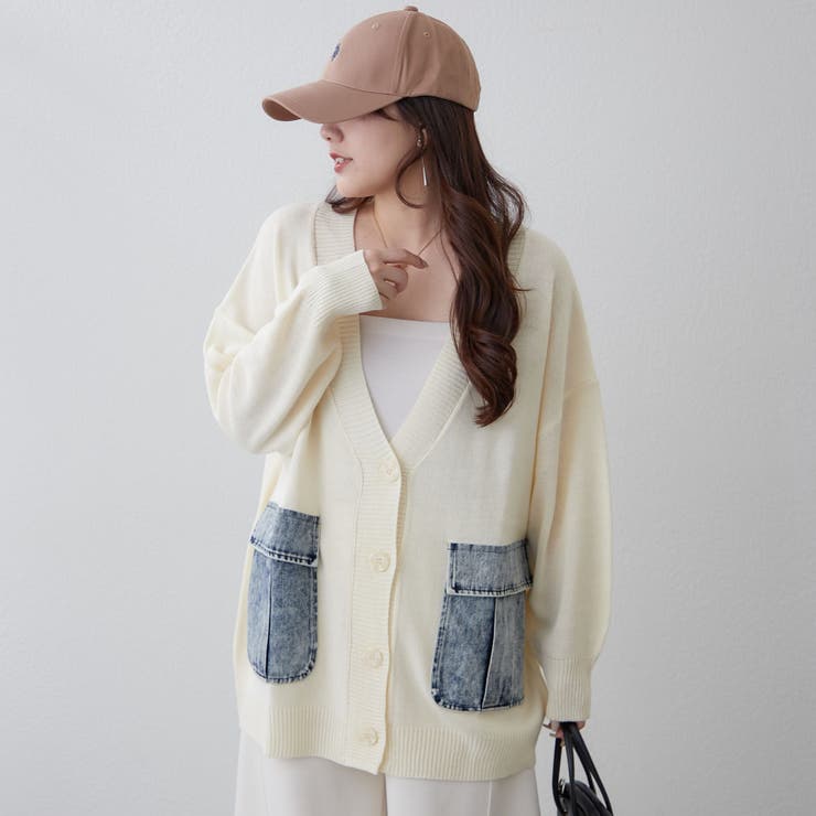 【Web限定】デニムポケットVカーディガン | RMAF　NICE CLAUP / OLIVE des OLIVE | 詳細画像10 